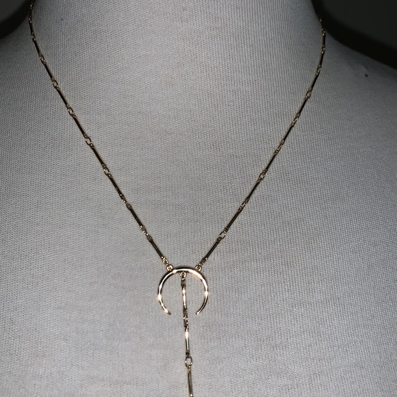 Luv AJ Gold Tone Pave CZ pendant Lariat Necklace - Picture 13 of 16